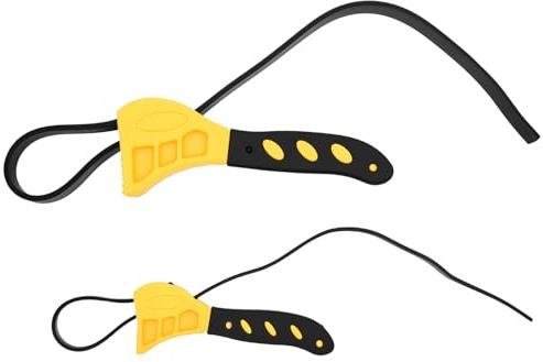 XRVRILE 2-delad bandnyckel med handtag, justerbar oljefilternyckel, oljefilter nyckel justerbar upp till maximal diameter Ø 150 mm, universell gummirörtång för flaska, diskbänk, oljefilter
