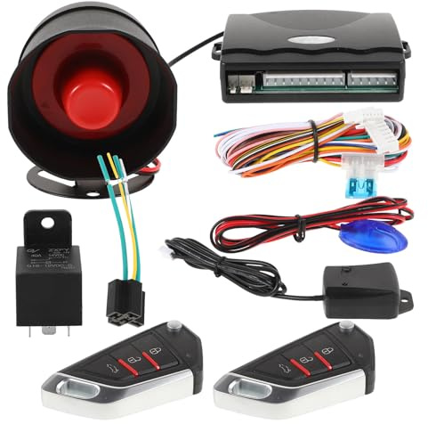 BELLIFFY Car Keyless Entry Door Lock Kit with Remote Start and Central Locking System Universal Car Alarm Security for Vehicle Anti-Theft Protection