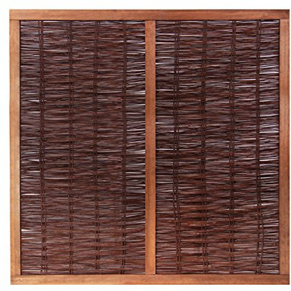 Papillon Premium Framed Woven Willow Wicker Wattle Natural Hurdle Fence Privacy Panels Garden Screening Wooden Fencing 1.8m x 1.8m (6ft x 6ft)