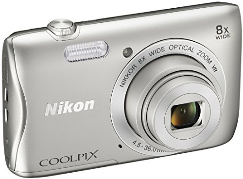 Nikon COOLPIX S3700 Digital Camera with 8x Optical Zoom and Built-In Wi-Fi (Silver)