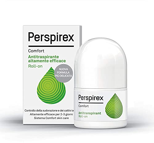 Perspirex Comfort Roll-on - Deodorante Antitraspirante Ascelle, Protezione Efficace Contro Sudori e Odori, Formula Senza Profumo, Adatto per Pelli Sensibili, Clinicamente Testato, Lunga Durata, 20ml