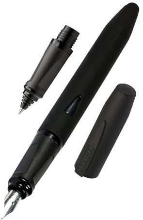 ONLINE Schreiblern-Füller und Rollerball Switch Starter Set Nero Schwarz I Schreibset für Schreibanfänger Anfänger-Feder für Rechtshänder I Ergonomischer Tintenpatronen-Roller für Schüler I Stylus-Tip