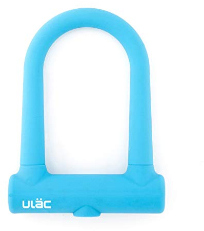 ULAC Brooklyn - Lucchetto a U per bicicletta, peso piuma, con sistema di supporto per trasporto versatile (Sky)