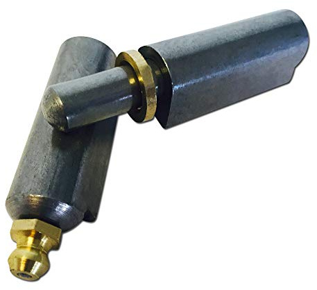 3 inch Steel Bullet Hinge with Zerk Grease Fitting and Bushing - Weld on for BBQ Smoker Pit Lid Door Tailgate Gate or Fence