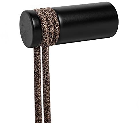 creative cables - Rolé, passacavo in Legno, Fissaggio a Parete per Lampada a Sospensione - Nero