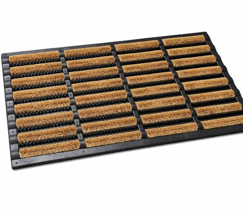 EDS Heavy Duty Coir Door Mat 45x75 cm Non Slip Indoor Outdoor Doormat Natural Coco Coir Dirt Trapper Shoe Scraper with Rubber Backing for Front Door Patio & Entrance (PACK OF 1)