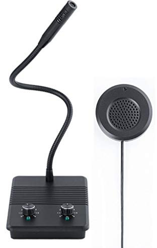 Sistema de intercomunicación de Ventana de Doble vía, interfono de Contador de Ventana de Seguridad, Altavoz Externo antiinterferencias de comunicación Zero-Touch