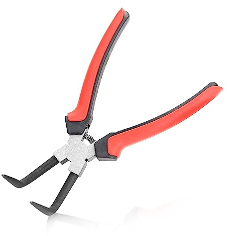 LEONTOOL 17,8 cm (7 Zoll) Interner Hauptzylinder-Sprengringzange, strapazierfähig, 90 Grad, lange Spitzzange mit TPR-Griff, Innenring, Sicherungsringzange, Ringentfernerzange für LKW, Motorräder