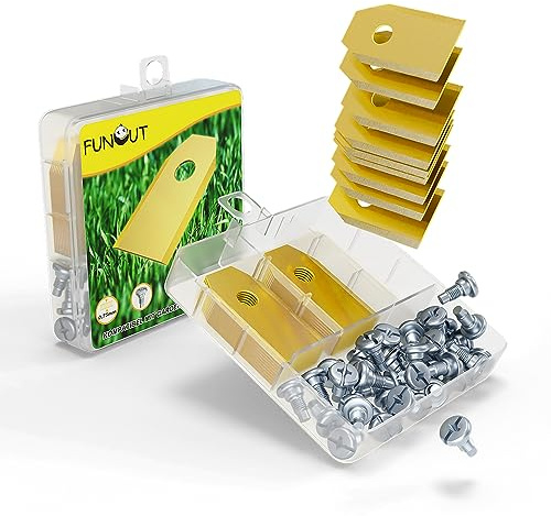 FUNCUT Lot de 36 lames de rechange de qualité supérieure en titane avec vis - Pour robot tondeuse Husqvarn® Automower®/Yardforce/Gardena (3 g - 0,75 mm) - Lame de rechange Automower, FUNCUT002