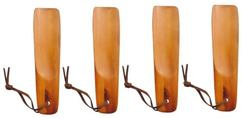 Healifty 4 Pièces Chausse-Pied en Bois Chausse-Pied Sneaker Décapant De Chaussures Chausse-Pied Souple Poignée De Cuillère à Chaussures Long Chausse-Pied Âgé Ménage Chaussures à Long Manche