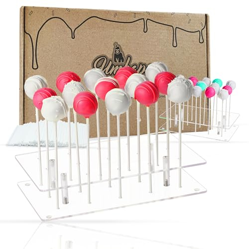 UMBAPA Cake Pop Ständer | 2 XXL Premium Cake-Pop-Ständer mit 50 Sticks zum Dekorieren und Präsentieren von Cake Pops. Perfekt für stilvolle Feiern wie Geburtstage, Hochzeiten und Babyparties
