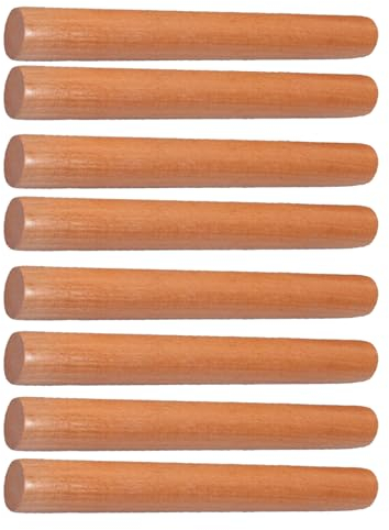 CTForest 8 Raíces Rodillo Madera, Rodillo Pasta, Rodillo Pasta Madera Pequeño para pizza, pastel, masa de pasta (16x2,7cm)