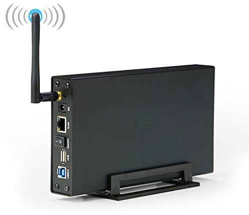 KieTeiiK Wireless HDD Enclosure Box Portable NAS Storage Super Speed USB 3.0 RJ-45 Ethernet Ports Storage Device Hard Drive Home Storage Device Ssd NAS