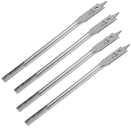 4 Pcs Carbon Steel Flat Bottom Spade Drill Bits Hex Shank Wood Boring Hole Cutter Set For Woodworking DIY Projects