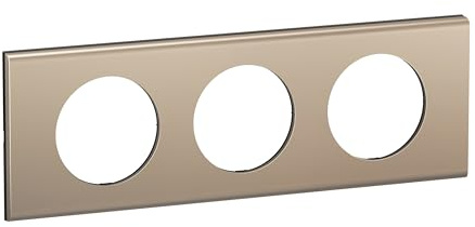 LEGRAND – Placa Céliane – Placa de acabado para enchufes e interruptores Céliane – 3 postes – Níquel satinado