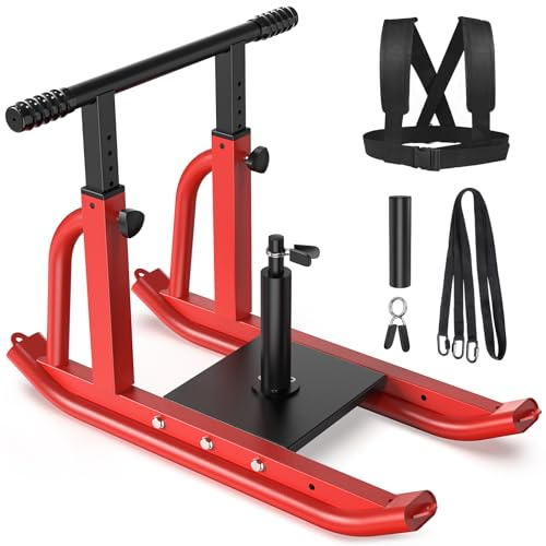 TYRSEN Weight Sled, Heavy-Duty Push Pull Sled, Adjustable Height Handle, Workout Fitness Sled for Training- Running Speed, Agility, Soccer, Football, Strength, Crossfit- Suitable for 1 & 2 Plates