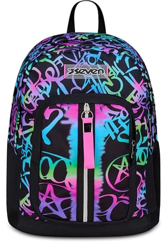 Seven Zaino Doppio Scomparto New Fit, Viola, Tasca Porta Borraccia, Maxi Capienza, Schienale Preformato, Zaino Scuola, Bambina e Ragazza