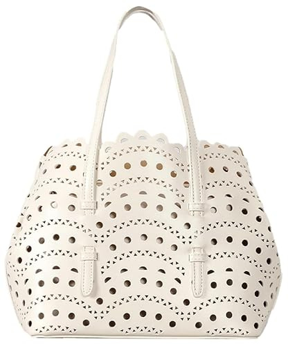 Molodo Hollow Out Basket Bags for Women Woven PU Leather Handbag with Inner Bag Shoulder Crossbody Bag for Beach Travel Vacation