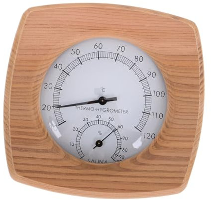 FONDOTIN Wooden Sauna Hygrometer Accurate Humidity for Indoor Sauna Room Essential Accessory for Temperature Control and Relaxation