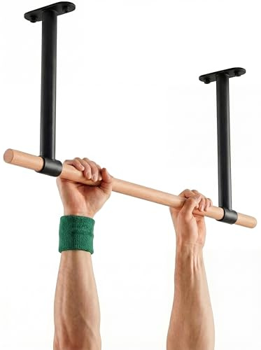 KFA8 Klimmzugstange Decke - Pull Up Bar aus Holz - einfache Deckenmontage | Minimalistisches Design - Platzsparend - bis 125kg