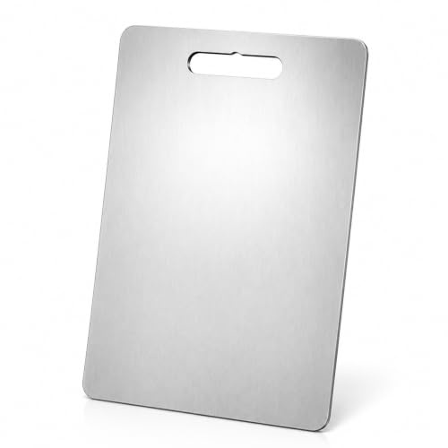 Tagliere in Acciaio Inox Alimentare 304 Per Cucina, 23X34 cm