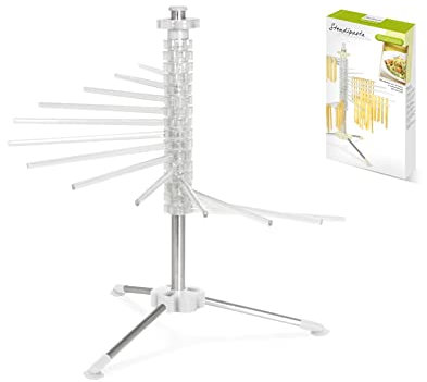 HOME 9202700 Stendipasta Agnese con 16 Braccia in Policarbonato E Base, Acciaio/Inox, cm 40 x 34 x 46 H, Polycarbonate