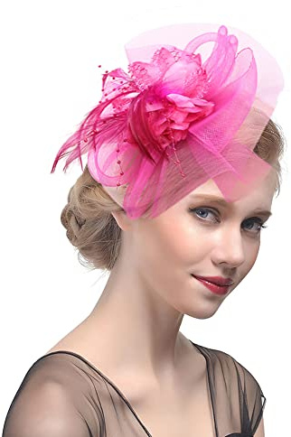Épingle à Cheveux Bride Fascinator Chapeau Bibis Mariage Coiffure Femme Voilette en Maille Bandeau Nuptiale élégantes pour Cocktail Mariage Cérémonie Églises Photographe Fête Soirée Déguisement