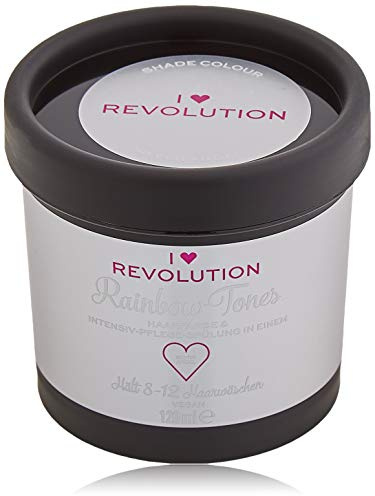 I Heart Revolution Rainbow Tones Silver Angel - semi permanente Haarfarbe und Pflegespülung in einem - auswaschbar mit 8-12 Haarwäschen - vegan, mehrfach verwendbar - 120 ml
