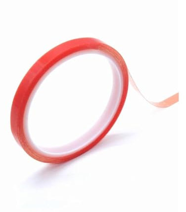 Walther Strong Double Sided Tape 5 Roll Bundle for Craft. 12mm, 9mm, 6mm, 2 x 3mm Rolls. Red Liner Tape Super Strong Sticky Self-Adhesive Tape Perfect for Mounting, Crafts, Scrapbook, Photo Albums