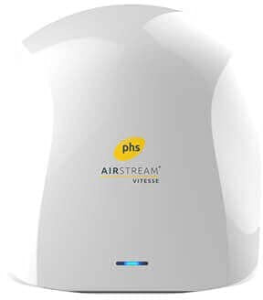 Warner Howard PHS Airstream Vitesse Fast Speed Hand Dryer - White, Black & Nickel (White)