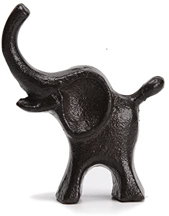 BRASSTAR Cast Iron 3.5'' Elephant Statue Paper Weights Cute Animal Figurine Big Ears Desk Office Home Decor TQGJPT165