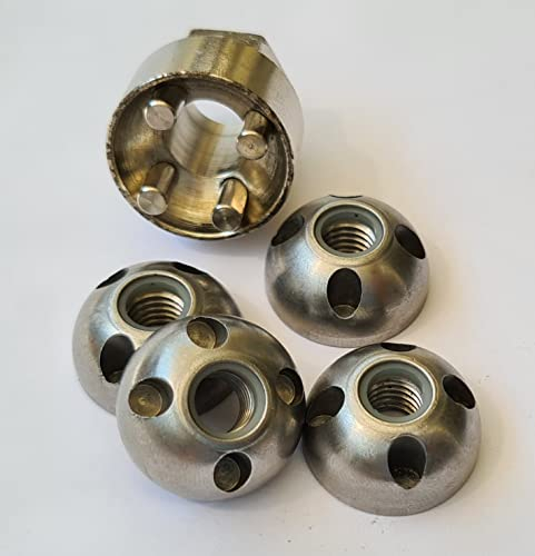 Edelstahl Anti-Diebstahl Muttern M6 M8 M10 M12 V2A diebstahlhemmende Sicherheitsmutter V2A Mutternschloss Diebstahlschutz Diebstahlsicherung 4-LOCH (4 Muttern 1 Nuss, M8 (Selbstsichernd))
