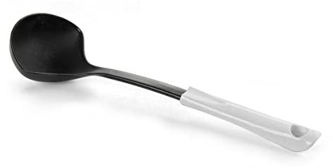 Mestoli da cucina in nylon 32 cm colore nero manico bianco EMS-843563