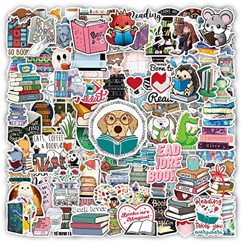 100 Pcs Inspirational Reading Stickers, Positive Motivational Book Stickers for Kids Students Teachers, Vinyl Waterproof Reading Book Decals for Water Bottle Laptop, Accessories for Reading Lovers