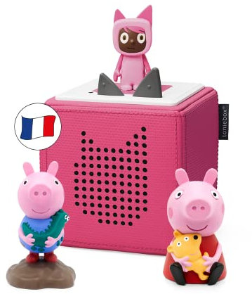 tonies Coffret Toniebox Peppa Pig Rose, 2 Figurines Histoire + 1 Figurine Créatif, boîte à Histoire & Musique pour Enfant 3-7 Ans, conteur d'histoire Robuste & Facile à Utiliser
