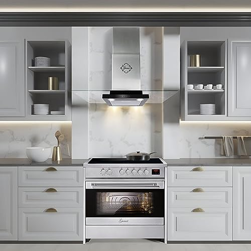 GURARI Induktions-Standherd GCH E 913 X +GCH T 466 IS 90 BL PRIME, Induktions Standherd 90 cm/ 121L +Dunstabzugshaube 90 cm