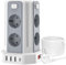 2M Torre Regletas Enchufes, Regleta USB 8 Tomas de AC Corrientes y 4 USB, 2500W/10A, Regreltas Vertical con Interruptor para Mesa, Oficia, Casa……