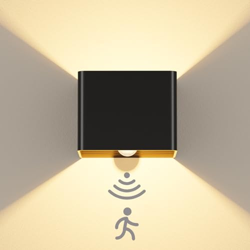 Kinamy Applique da Parete con Sensore di Movimento, LED Lampada da Parete Interno 5W, Applique Led 3000K Bianca Calda, Lampade da Muro per Soggiorno, Camera da Letto, Scala, Corridoio