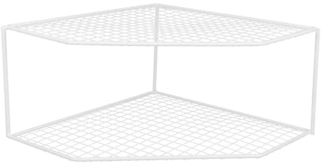 Cabilock Two-Tier Kitchen Pot Rack Countertop Organizer for Pots Pans and Kitchen Supplies 9.64X9.44X4.72 Inch Lightweight Wire Storage Shelf for Home Organization