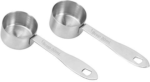 Cucharas de mesa Cuchara medidora Cucharas medidoras en gramo Cuchara medidora de café 2PCS Cuchara de café de acero inoxidable de 30 ml Cucharas medidoras de leche en polvo de