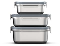 Hydro Flask Food Container Bundle – Hot Lunch Stainless Steel Snack Containers with Lids – 2 Cup, 3.5 Cup, and 5 Cup Capacities in Rain