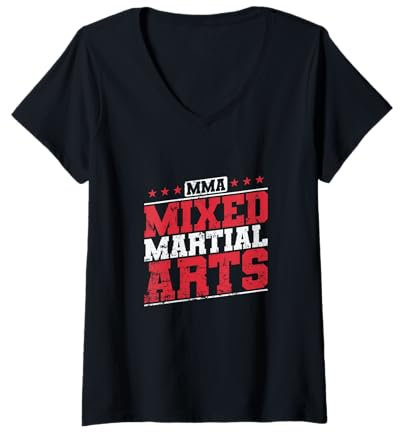 Damen Mixed Martial Arts, MMA, Disziplin und Dynamik T-Shirt mit V-Ausschnitt