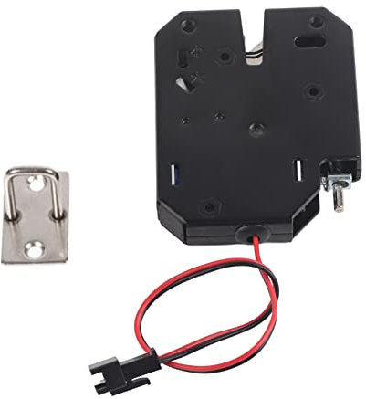 Serrure d'armoire électromagnétique 12 V, mini serrure électrique intelligente en acier au carbone pour contrôle d'accès, meubles et systèmes de sécurité (noir)