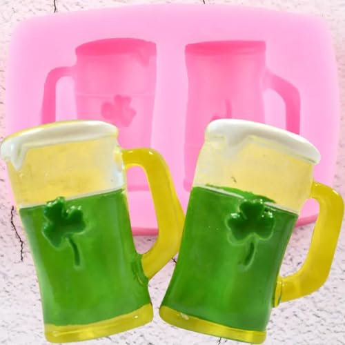 Silikonformen zum Basteln, Schokoladenform, 4 x 5,9 cm, Bierbecher, Silikonformen, Cupcake-Topper, Fondant, Kuchendekoration, Werkzeuge, Blätter, Süßigkeiten, Ton, Schokoladenformen