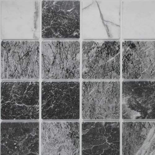 Grace Baltic Panneaux muraux 3D de qualité supérieure - Revêtement mural - Revêtement en PVC - Décoration murale - Autocollants muraux élastiques de 1 mm d'épaisseur (18, ‎mosaïque en Marbre)