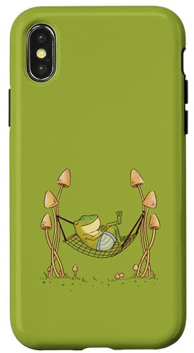 Lustiger Frosch Hängematte Pilzen Froschliebhaber Hülle für iPhone X/XS