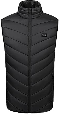 Veste Chauffante USB, Doudoune Manteau Chauffant Électrique Hommes Femmes Lavable avec 3 Niveaux de Chauffage et 15 Zones Chauffage pour Ski Pêche Randonnée Plein Air Pas Cher Blouson