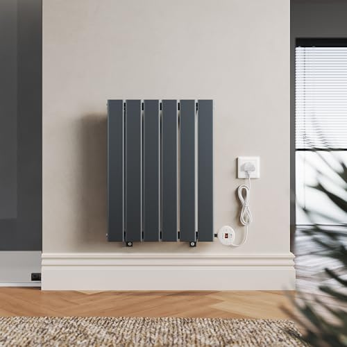 ELEGANT 400W 600x452mm WiFi Control Anthracite Electric Radiator Heater | Energy-Efficient Wall-Mounted Flat Panel Heater for Home & Office, UK Plug, CE/UKCA Certified