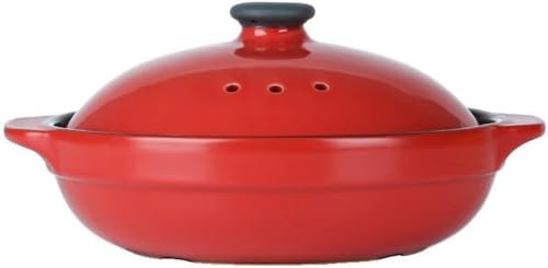 Soupière en céramique à Double poignée, Plat Rond en céramique Blanc, cocotte/Pot en Argile/Pot en Terre Cuite/ustensile de Cuisine en céramique avec Couvercle résistant