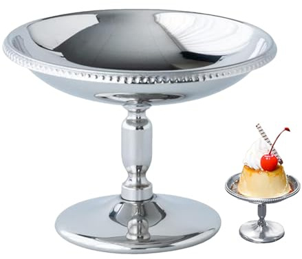 Knowlife Copa De Helado | Bowl Para Frutas Con Base De Acero Inoxidable | Decoración De Mesa, Accesorios De Cocina Decorativos Para Postres Merienda Picnic Camping Y Té De La Tarde